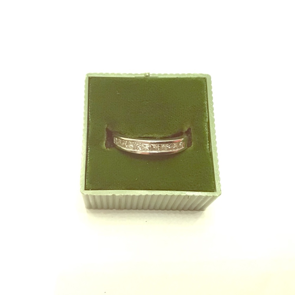 White 14k engagement or wedding band 3/8 carat